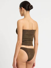 Bond-eye Dara Top/Skirt In Cocoa Lurex, view 2, click to see full size