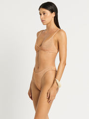 Bond-eye Edwards Crop Top in Seashell Lurex, view 4, click to see full size