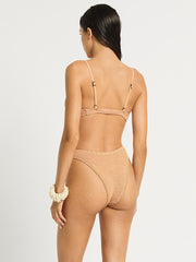 Bond-eye Edwards Crop Top in Seashell Lurex, view 2, click to see full size