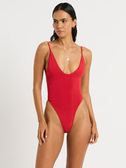 Bond-eye Everly One Piece in Cherry Lurex, view 1, click to see full size