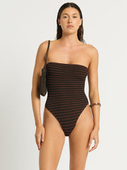 Bond-eye Fane One Piece in Carob/Black, view 1, click to see full size