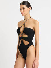 Bond-eye Gia One Piece In Black, view 3, click to see full size