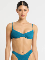 Bond-eye Gracie Balconette Top In Ocean Shimmer, view 1, click to see full size