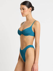 Bond-eye Gracie Balconette Top In Ocean Shimmer, view 3, click to see full size