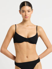 Bond-eye Gracie Balconette Top In Black, view 1, click to see full size