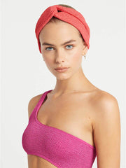 Bond-eye Eco Headband In Guava, view 2, click to see full size