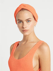 Bond-eye Eco Headband In Neon Orange, view 2, click to see full size