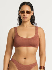 Bond-eye Malibu 2.0 Crop Top in Fawn, view 1, click to see full size