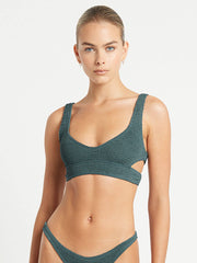 Bond-eye Nino Crop Top Eco in Aegean Blue, view 1, click to see full size