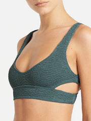 Bond-eye Nino Crop Top Eco in Aegean Blue, view 4, click to see full size