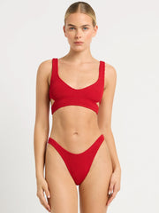 Nino Crop Top Eco in Baywatch Red, view 4, click to see full size