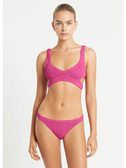Bond-eye Nino Crop Top In Fuchsia Shimmer, view 3, click to see full size