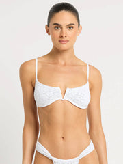 Bond-eye Nora Balconette in White Leopard, view 1, click to see full size