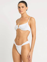 Bond-eye Nora Balconette in White Leopard, view 3, click to see full size