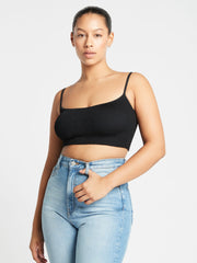 Bond-eye Reid Crop Top in Black, view 4, click to see full size