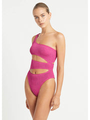 Bond-eye Rico One Piece In Fuchsia Shimmer, view 3, click to see full size
