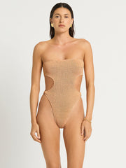 Bond-eye Ring Fane One Piece in Seashell Lurex, view 1, click to see full size