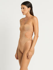 Bond-eye Ring Fane One Piece in Seashell Lurex, view 3, click to see full size