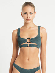 Bond-eye Ring Sasha Crop Top in Aegean Blue, view 1, click to see full size