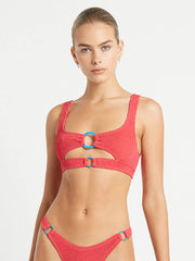 Bond-eye Ring Sasha Crop Top In Guava, view 1, click to see full size
