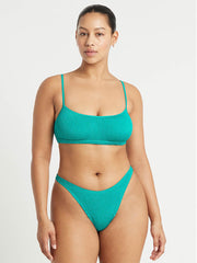 Bond-eye Shimmer Strap Saint Crop in Turquoise, view 3, click to see full size