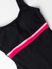 Finz Horizontal Splice One Piece in Black/Pink, view 4, click to see full size