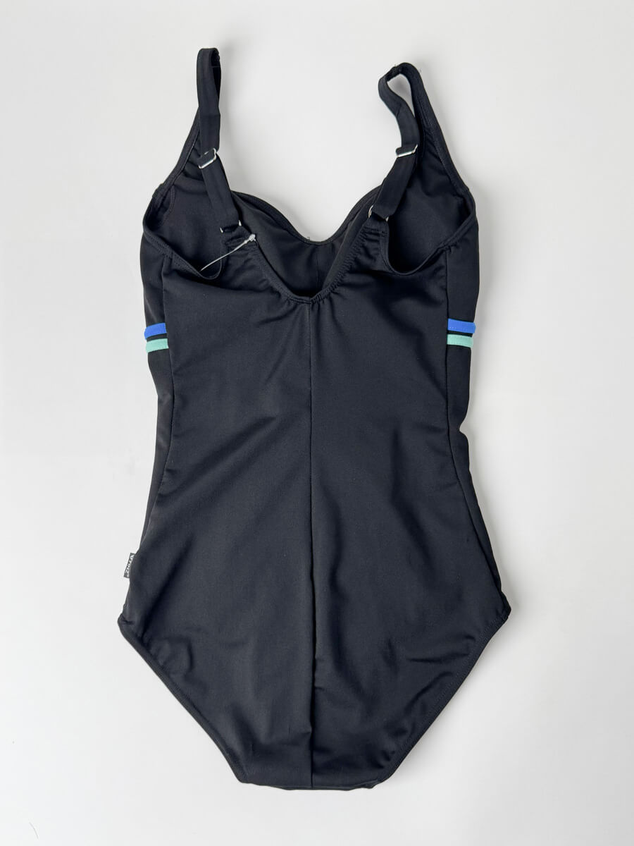 Banded Ruched One Piece In Black/Mint