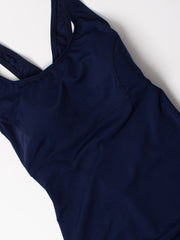 Finz Crossover Back One Piece in Navy, view 3, click to see full size
