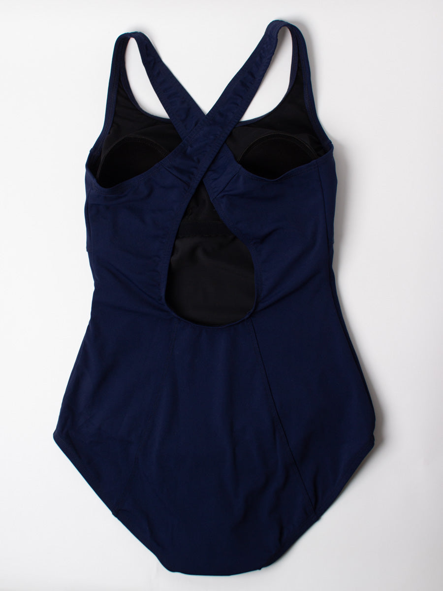 Finz Crossover Back One Piece in Navy