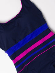 Finz Gradient Splice One Piece in Navy/Purple, view 3, click to see full size