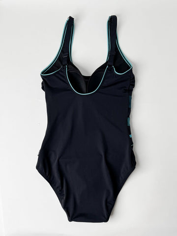 Lady Gradient Splice One Piece In Black/Spruce