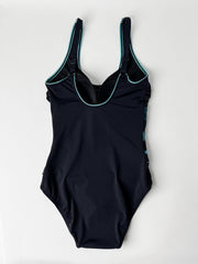 Lady Gradient Splice One Piece In Black/Spruce, view 2, click to see full size
