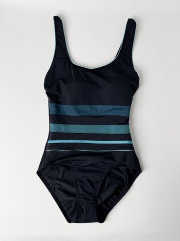 Lady Gradient Splice One Piece In Black/Spruce