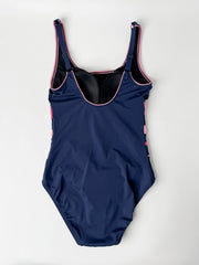 Lady Gradient Splice One Piece In Navy/Pink, view 2, click to see full size