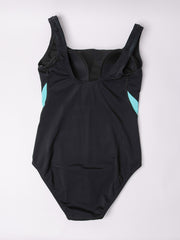Finz Lightning Splice One Piece In Black/Aqua, view 2, click to see full size
