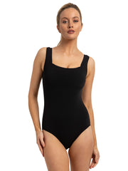 Finz One Piece Square Neck In Black, view 1, click to see full size