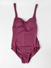 One Piece Twist Front In Raspberry, view 1, click to see full size