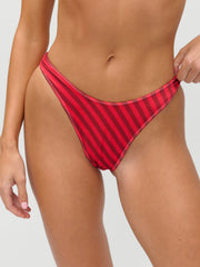Frankies Bikinis Dove Satin Bottom In Spring Stripe, view 1, click to see full size