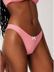 Frankies Bikinis Enzo Bottom in Ladybug Gingham, view 3, click to see full size