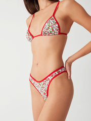 Frankies Bikinis Lumia Top in Berry In Love, view 4, click to see full size