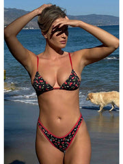 Frankies Bikinis Nick Top in Cherry Hearts, view 5, click to see full size