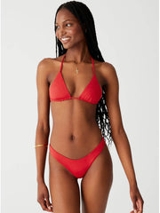 Frankies Bikinis Nick Top in True Red, view 3, click to see full size