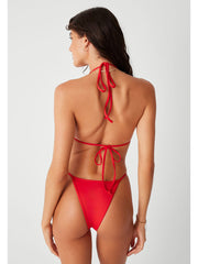 Frankies Bikinis Zeus Triangle Top in Anderson Red, view 2, click to see full size