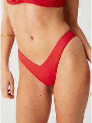 Frankies Bikinis Enzo Bottom in True Red, view 3, click to see full size