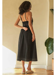 Handloom Eva Maxi Dress In Black, view 2, click to see full size