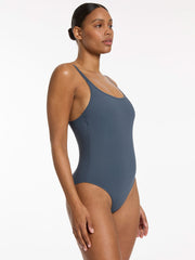 Jets Jetset Double Strap One Piece In Steel Blue, view 3, click to see full size