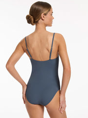 Jets Jetset Minimal Tank One Piece In Steel Blue, view 2, click to see full size