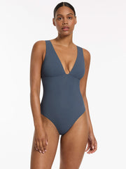 Jets Jetset Plunge One Piece In Steel Blue, view 1, click to see full size