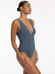 Jets Jetset Plunge One Piece In Steel Blue, view 3, click to see full size