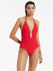 Jets Jetset Plunge One Piece In Cherry, view 1, click to see full size